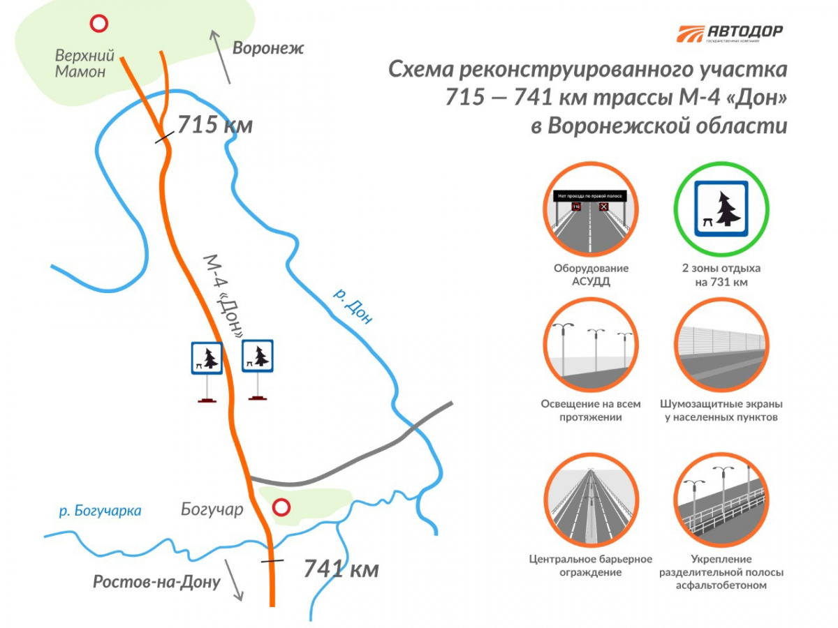 Карта м 4 дон в воронежской области