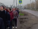 Громадные очереди из-за безответственной маршрутки сняли на видео под Воронежем