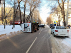 Опубликовано фото с места жесткого ДТП с опрокидыванием «скорой» в Воронеже
