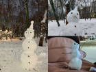 Причудливые снеговики заполонили после метели улицы Воронежа