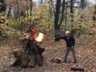 Опубликовано видео сжигания коронавирусной скульптуры под Воронежем