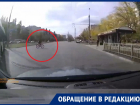 Велосипедист выехал прямо под колеса авто и попал на видео в Воронеже