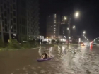 Воронежец на сапе покорил огромную лужу