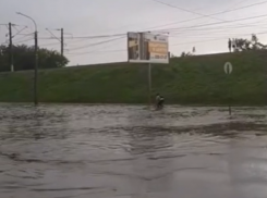 Велосипедиста-амфибию сняли в затопленном Воронеже 