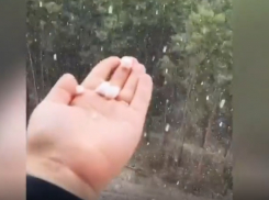 Внезапный град обрадовал воронежцев, сидящих в самоизоляции