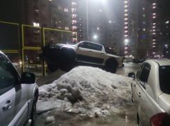 Железного царя снежной горы сфотографировали под Воронежем