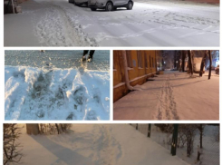 Пешеходные дорожки исчезли из Воронежа вместе с дворниками