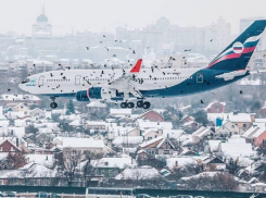Страшное сопровождение самолета сняли над Воронежем 