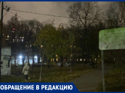 Депутатский сквер погрузился во тьму в Воронеже 