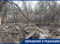 Огромные непонятные кучи выросли у парка в Воронеже 