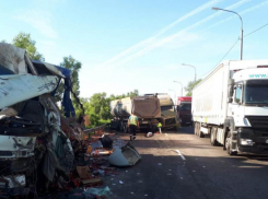 Опубликованы фото смертельного массового ДТП с фурами на М-4 «Дон»