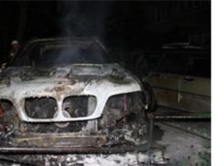 Под  Воронежем по неизвестным причинам сгорел «БМВ»