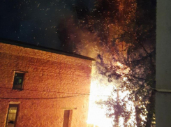 Сильный пожар во дворе унес жизнь мужчины в центре Воронежа