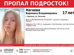 17-летняя девушка в клетчатой рубашке и штанах вышла из подъезда и пропала в Воронеже