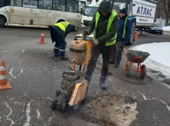 Небольшое потепление заставило коммунальщиков вспомнить про жидкий асфальт в Воронеже