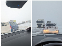 Многокилометровый затор образовался на Курской трассе в сторону Воронежа