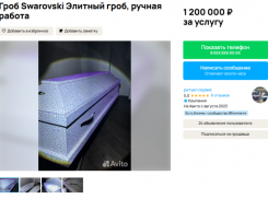 Гроб с кристаллами Swarovski за 1,2 млн рублей продают в Воронеже 