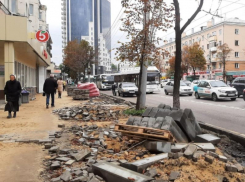 “Рабочих как не было, так и нет”: воронежцев встревожила судьба тротуара у площади Заставы 