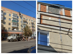 Обвал фасада здания на женщину в центре Воронежа прокомментировали в УК 