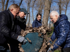 Не только законодательные инструменты: депутаты Воронежской облдумы взялись за грабли в парке Патриотов