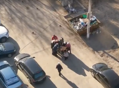 «Битва» за просроченную еду у мусорки попала на видео в Воронеже 