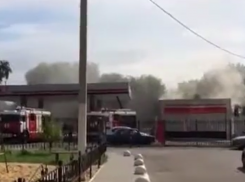 Пожар на заправке попал на видео в Воронеже