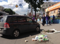 В центре Воронежа в середине рабочего дня валяются горы мусора (ФОТО)
