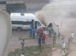 В Воронеже загорелась маршрутка, в которой были пассажиры