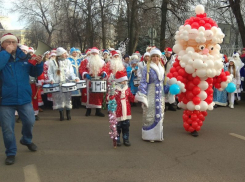 Как прошел парад Дедов Морозов в Воронеже в 2019 году