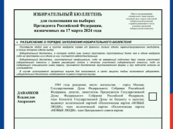 Стало известно, как будет выглядеть бюллетень на выборах президента