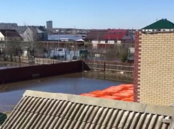 Вышедшая из берегов река добралась до микрорайона в Воронеже