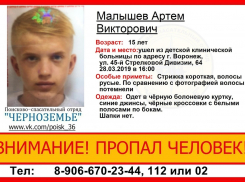 15-летний школьник бесследно исчез из воронежской больницы