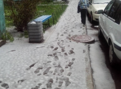 Снег в конце мая на улицах Воронежа привел воронежцев в шок