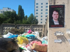 Портреты директора УК развесили рядом с мусорками под Воронежем