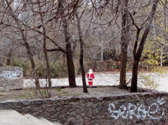 Сказочный Санта среди серой осени был замечен в Воронеже