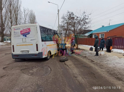 Ямы на дороге лишили маршрутку колес в Воронеже