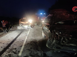 Два человека погибли и пять пострадали:опубликовано фото с места страшного ДТП под Воронежем