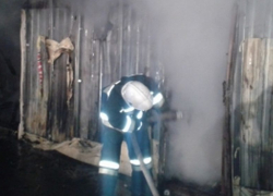 Поздно вечером на Левом берегу Воронежа сгорел гараж