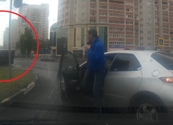 В Воронеже иномарка перевернула грузовик на бульваре Победы и попала на видео