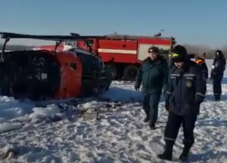 МЧС показало видео с места крушения вертолета под Воронежем