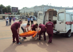 В Воронеже спасатели "ликвидировали" пожар на ЖД Вокзале "Воронеж-1"