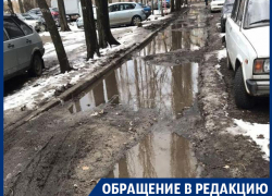 В непроходимое болото превратила весна воронежский двор