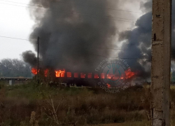 Вагон загорелся на железнодорожной станции в Воронежской области