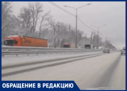 Огромная пробка из фур образовалась на выезде из Воронежа 