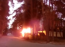 В сети появилось видео, как полыхает воронежское кафе