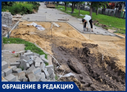 Воронежец возмутился укладкой плитки на слой грязи на Московском проспекте