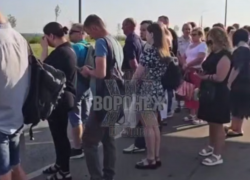 "Человеческая пробка" попала на видео в Воронеже