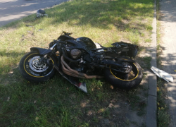 Опубликовано фото с места ДТП с участием мотоциклиста в Воронеже