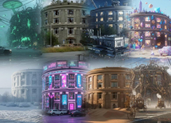 «Утюжок» в иных мирах: нейросеть показала, как могло бы выглядеть здание Воронежа в фантастических вселенных