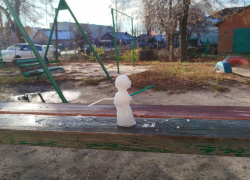 Первого снеговика заметили в Воронеже